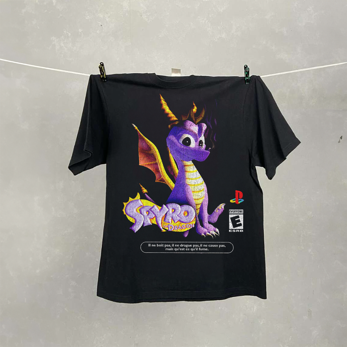 Elemental Purple Dragon | Black Vintage Tee